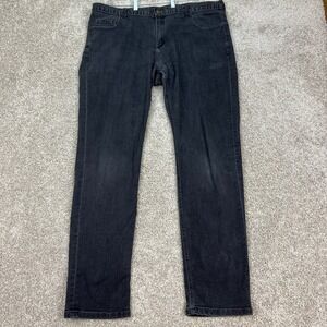 Dearborn Jeans Mens 42x33 Black Faded Straight Leg 5 Pocket Denim Stretch Twill